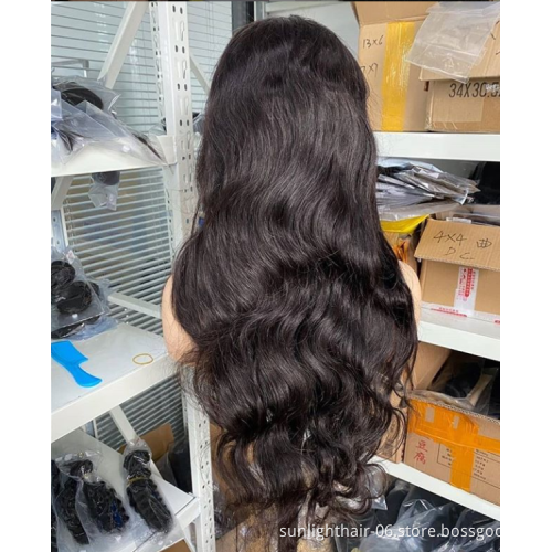 Free sample Body Wave Wig Lace Front Human Hair Wigs Sunlight Pre Plucked Remy Baby Hair 150% Lace Front Wigs For Black Women